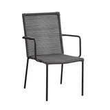 Sedia da giardino Iza Dimehouse Antracite LxPxH 93x69x60 Corda Bianco Foto diagonale vista frontale