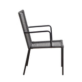Sedia da giardino Iza Dimehouse Antracite LxPxH 93x69x60 Corda Bianca vista laterale foto