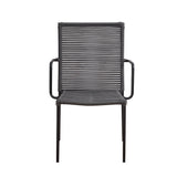Sedia da giardino Iza Dimehouse Antracite LxPxH 93x69x60 Corda Bianco foto vista frontale