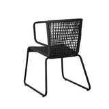 Sedia da giardino Dora Dimehouse Antracite LxPxH 83x69x60 Corda Bianco Foto diagonale vista posteriore
