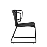 Sedia da giardino Dora Dimehouse Antracite LxPxH 83x69x60 Corda Bianco vista laterale foto
