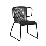 Sedia da giardino Dora Dimehouse Antracite LxPxH 83x69x60 Corda Bianco Foto diagonale vista frontale