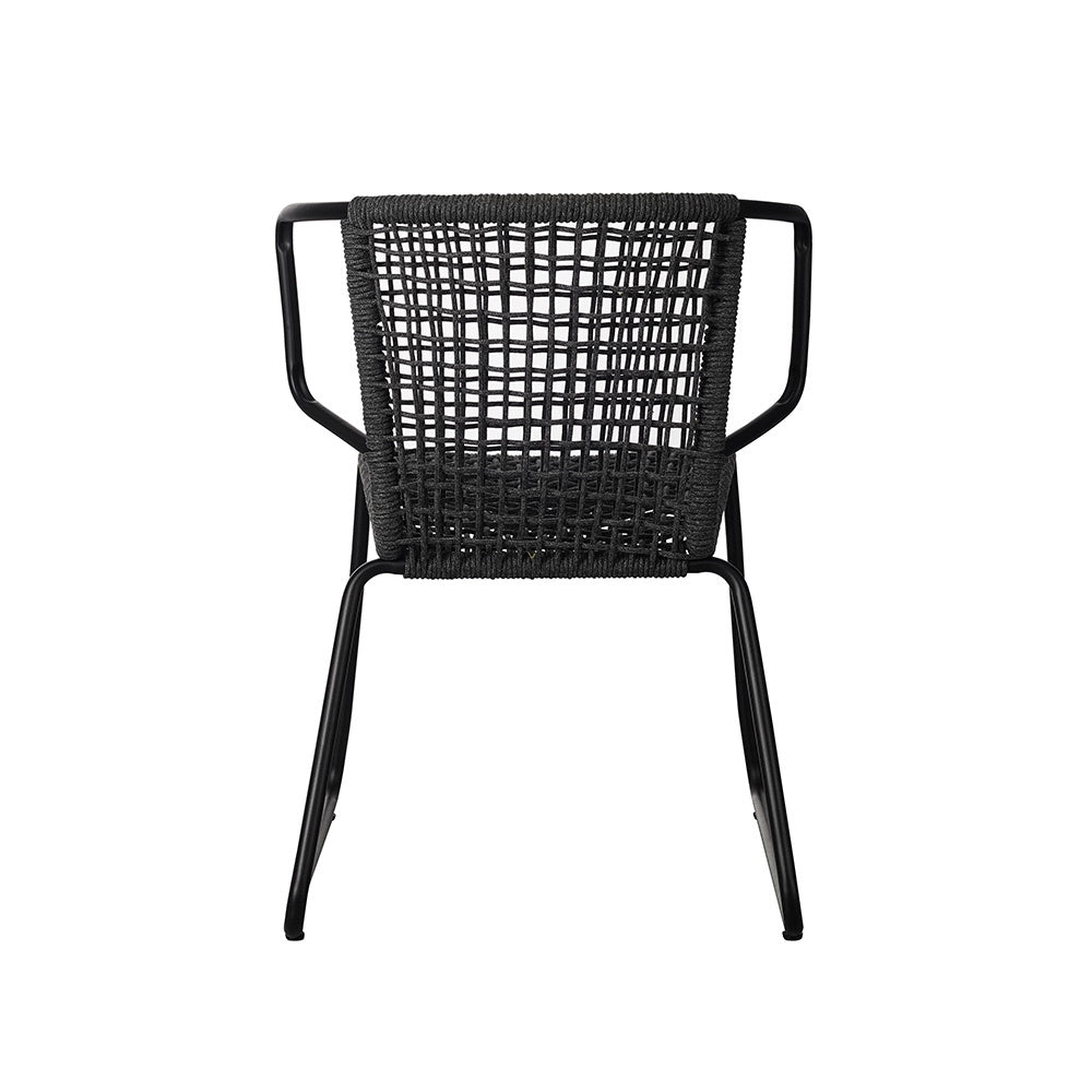 Sedia da giardino Dora Dimehouse Antracite LxPxH 83x69x60 Corda Bianco Foto diagonale vista posteriore