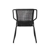 Sedia da giardino Dora Dimehouse Antracite LxPxH 83x69x60 Corda Bianco Foto diagonale vista posteriore