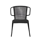 Sedia da giardino Dora Dimehouse Antracite LxPxH 83x69x60 Corda Bianco foto vista frontale