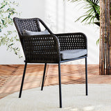 Sedia da giardino Kaya Dimehouse Antracite LxPxH 98x74x59 Corda Foto atmosferica vista laterale