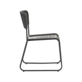 Sedia da giardino Lester Dimehouse Grigio LxPxH 86x60x57 Corda Bianco vista laterale della foto