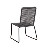 Sedia da giardino Lisa Dimehouse Antracite LxPxH 93x62x57 Corda Bianca foto diagonale vista posteriore