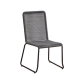 Sedia da giardino Lisa Dimehouse Antracite LxPxH 93x62x57 Corda Bianco Foto diagonale vista frontale