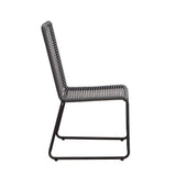 Sedia da giardino Lisa Dimehouse Antracite LxPxH 93x62x57 Corda Bianco vista laterale foto