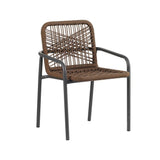 Sedia da giardino Nila Dimehouse Marrone LxPxH 64x55x55 Corda Foto bianca vista frontale diagonale