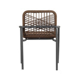Sedia da giardino Nila Dimehouse Marrone LxPxH 64x55x55 Corda Foto bianca vista diagonale posteriore