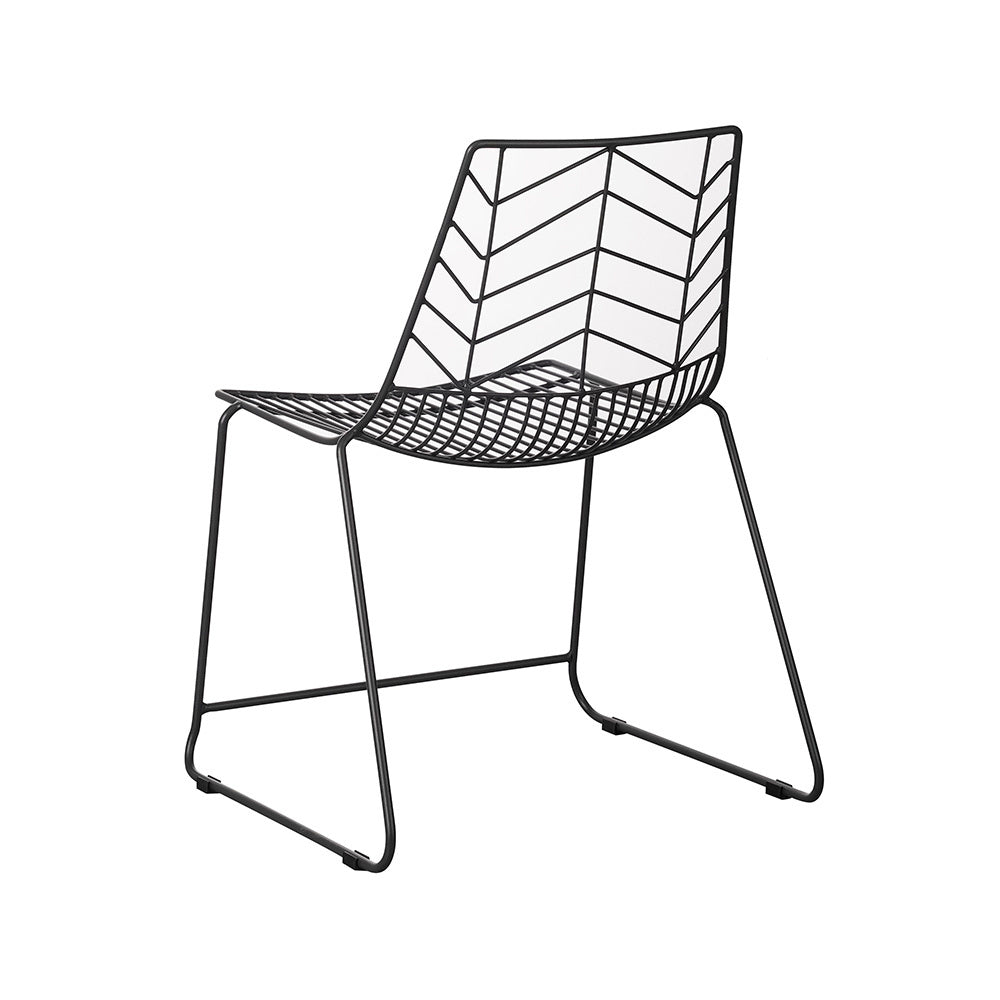 Sedia da giardino Millie Dimehouse Nero LxPxA 87x62x61 Metallo Bianco foto diagonale vista posteriore