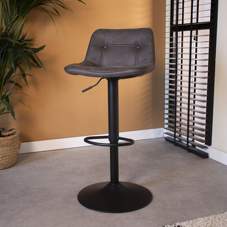 Sgabello da bar Keston Dimehouse Antracite LxLxH 82x52x39 Microfibra Foto atmosferica diagonale vista frontale