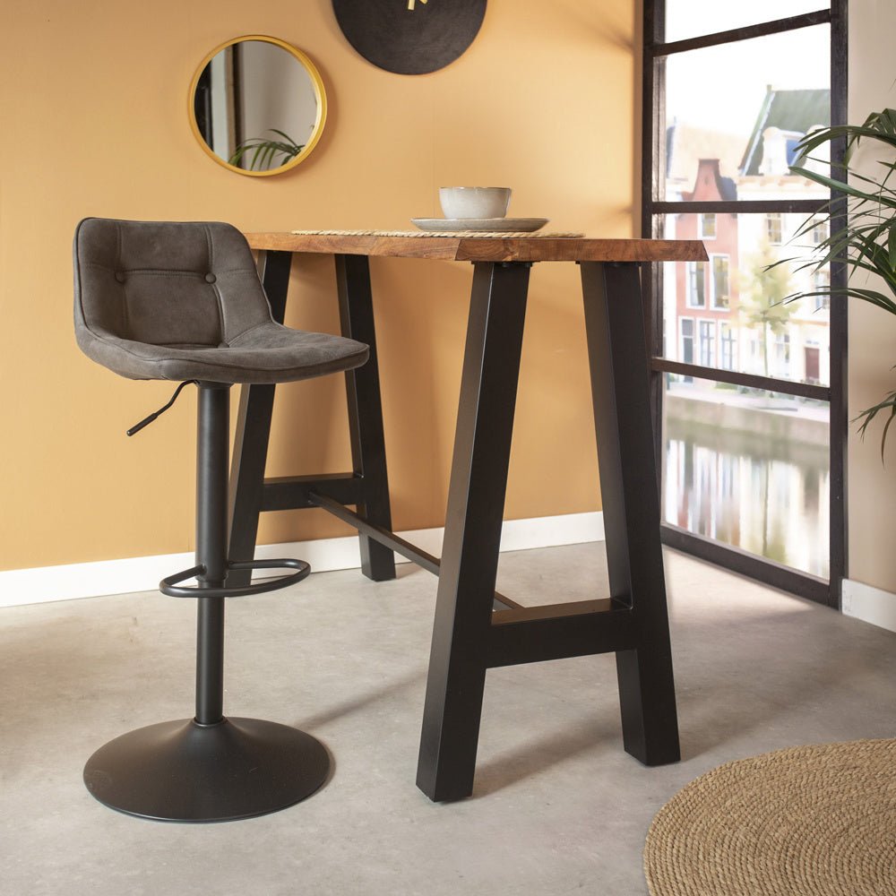 Sgabello da bar Keston Dimehouse Antracite LxLxH 82x52x39 Microfibra Foto atmosferica in situazione