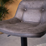 Sgabello da bar Keston Dimehouse Antracite LxLxH 82x52x39 Microfibra Atmosferica foto dettaglio