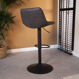 Sgabello da bar Keston Dimehouse Antracite LxPxH 82x52x39 Microfibra Foto atmosferica diagonale vista posteriore