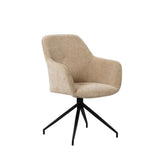 Sedia per sala da pranzo Camiel Dimehouse Beige LxPxH 62x61x54 Tessuto Bianco foto diagonale vista frontale