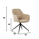 Sedia per sala da pranzo Camiel Dimehouse Tessuto Beige LxPxH 62x61x54 Indicazione dimensione foto bianca