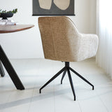 Sedia per sala da pranzo Camiel Dimehouse Beige LxPxH 62x61x54 Tessuto Foto suggestiva vista diagonale dal retro