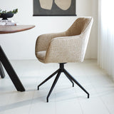 Sedia per sala da pranzo Camiel Dimehouse Beige LxWxH 62x61x54 Tessuto Foto atmosferica vista laterale