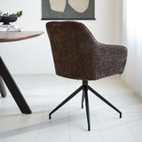 Sedia per sala da pranzo Camiel Dimehouse Marrone LxPxH 62x61x54 Tessuto Foto atmosferica diagonale vista posteriore
