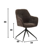 Sedia per sala da pranzo Camiel Dimehouse Marrone LxPxH 62x61x54 Tessuto Bianco Indicazione dimensione foto