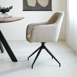 Sedia per sala da pranzo Camiel Dimehouse Grigio LxPxH 62x61x54 Tessuto Foto atmosferica vista laterale