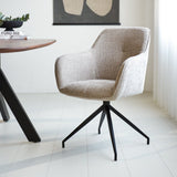 Sedia per sala da pranzo Camiel Dimehouse Grigio LxPxH 62x61x54 Tessuto Foto atmosferica vista frontale diagonale