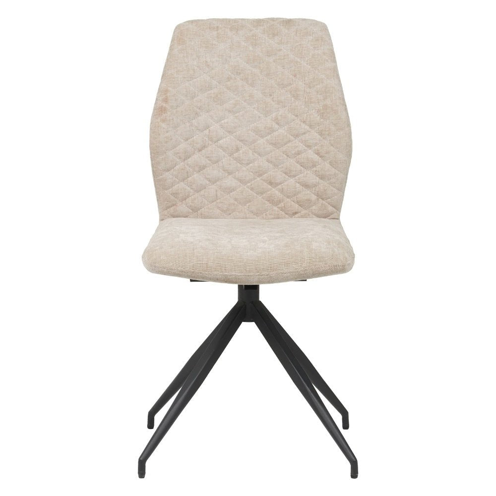 Sedia da pranzo Charly in ciniglia Dimehouse Beige LxLxA 67x60x51 Tessuto Foto bianca vista frontale