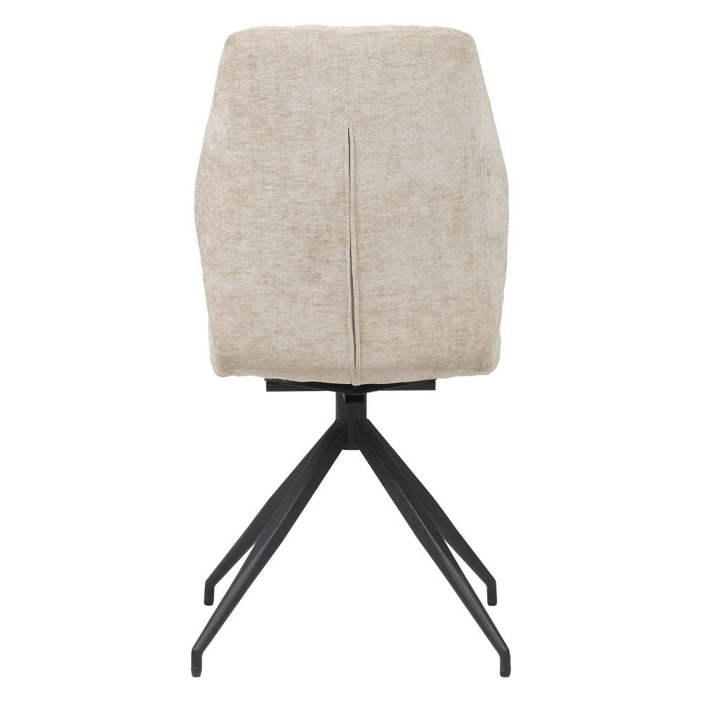 Sedia da pranzo Charly in ciniglia Dimehouse Beige LxLxA 67x60x51 Tessuto Foto bianca vista posteriore