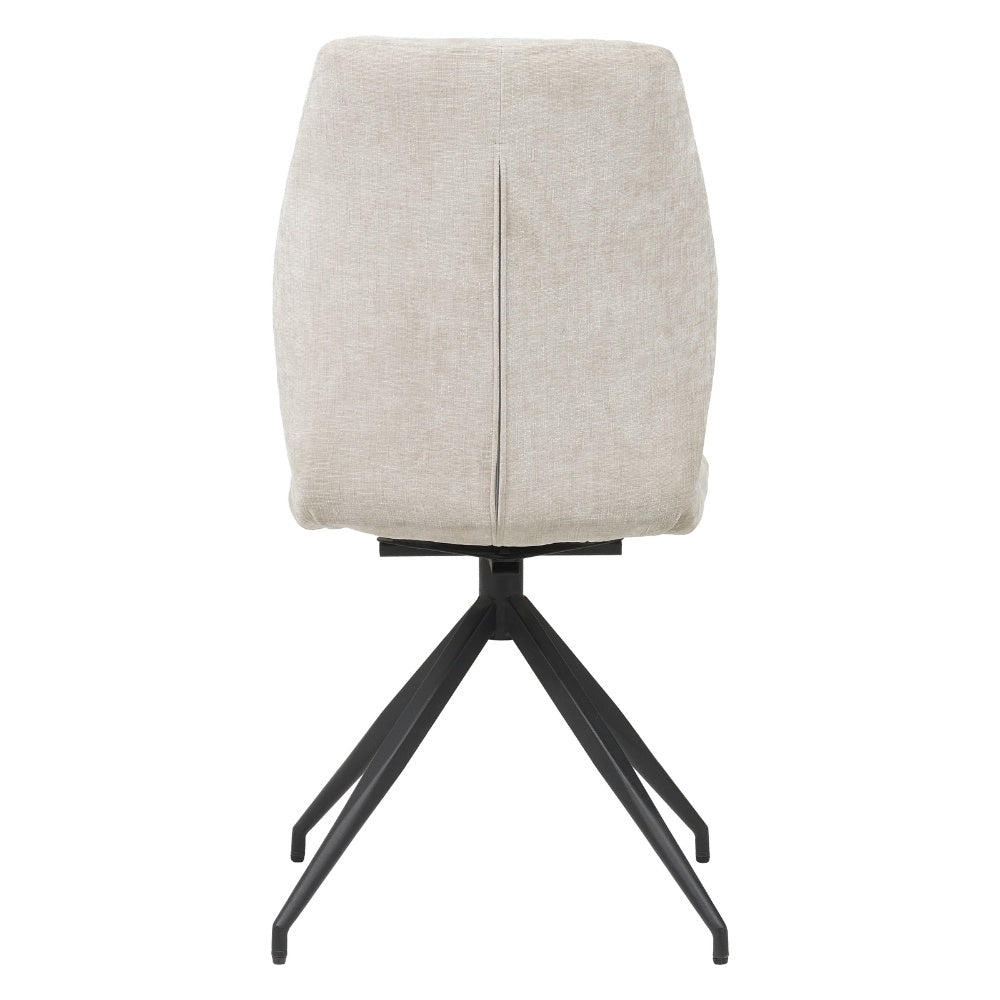 Sedia per sala da pranzo Charly in ciniglia Dimehouse Grigio chiaro LxLxH 67x60x51 Tessuto Bianco foto vista posteriore