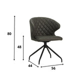 Sedia per sala da pranzo Eloi Dimehouse Antracite LxPxH 58x58x54 Tessuto Bianco Indicazione dimensione foto