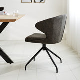 Sedia per sala da pranzo Eloi Dimehouse Antracite LxPxH 58x58x54 Tessuto Foto atmosferica vista laterale