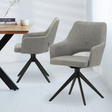Sedia per sala da pranzo Sid Dimehouse Grigio LxPxH 59x56x53 Tessuto Foto atmosferica vista diagonale frontale