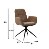 Sedia per sala da pranzo Nela Dimehouse Tortora LxPxH 64x64x52 Tessuto Bianco Indicazione dimensione foto