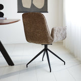 Sedia per sala da pranzo Nela Dimehouse Taupe LxWxH 64x64x52 Tessuto Atmosferica foto diagonale vista posteriore