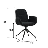 Sedia per sala da pranzo Nela Dimehouse Nero LxPxH 64x64x52 Tessuto Indicazione dimensione foto bianca