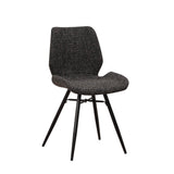 Sedia per sala da pranzo Beau ciniglia Dimehouse Antracite LxPxH 72x68x50 Tessuto Bianco foto diagonale vista frontale