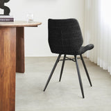 Sedia per sala da pranzo Beau ciniglia Dimehouse Antracite LxPxH 72x68x50 Tessuto Foto atmosferica diagonale vista posteriore