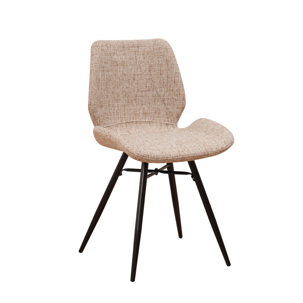 Sedia per sala da pranzo Beau ciniglia Dimehouse Wit LxBxH 72x68x50 Stof Witfoto schuin vooraanzicht