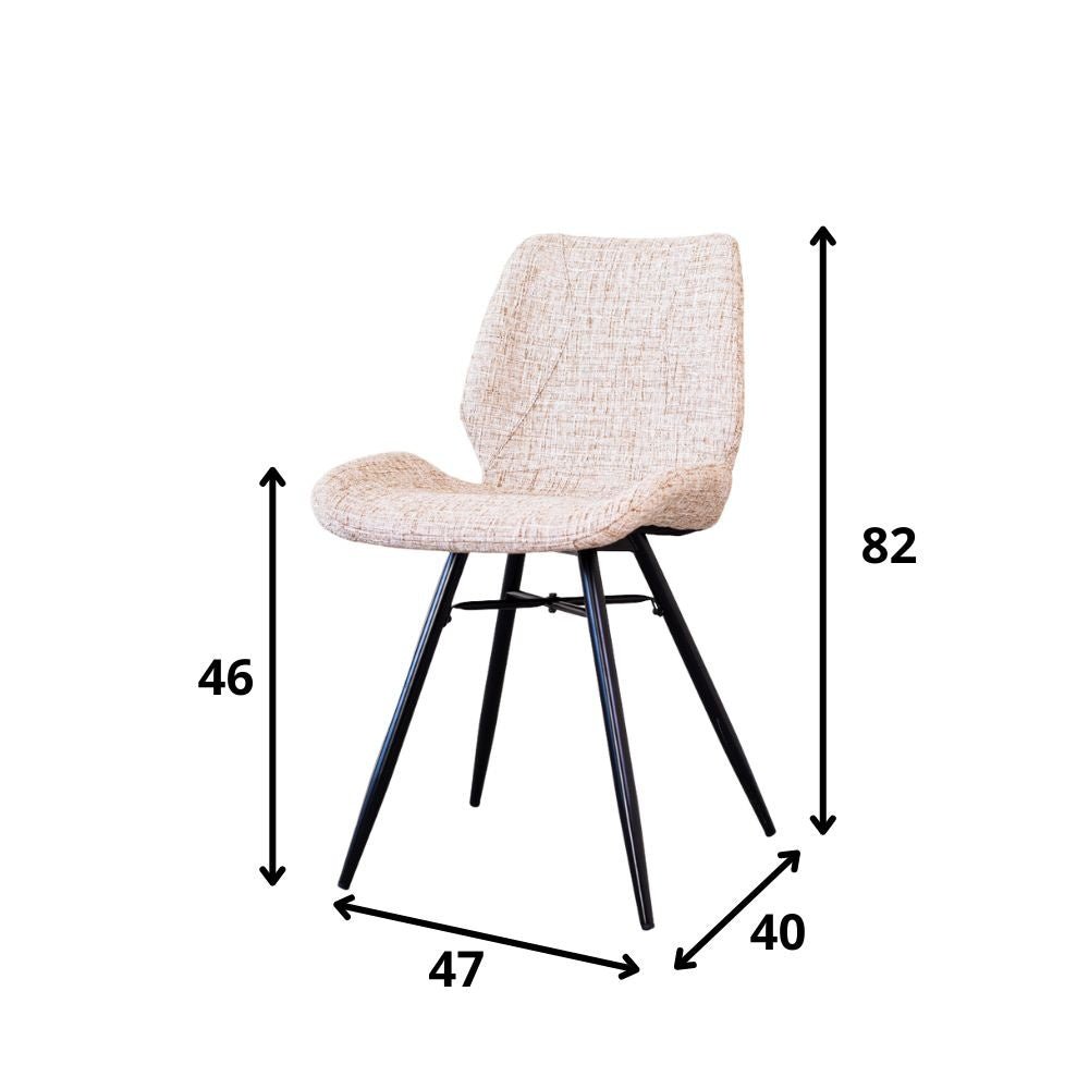 Sedia per sala da pranzo Beau ciniglia Dimehouse Tessuto bianco LxPxH 72x68x50 Indicazione dimensione foto bianca