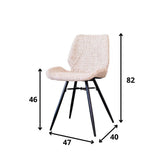 Sedia per sala da pranzo Beau ciniglia Dimehouse Tessuto bianco LxPxH 72x68x50 Indicazione dimensione foto bianca