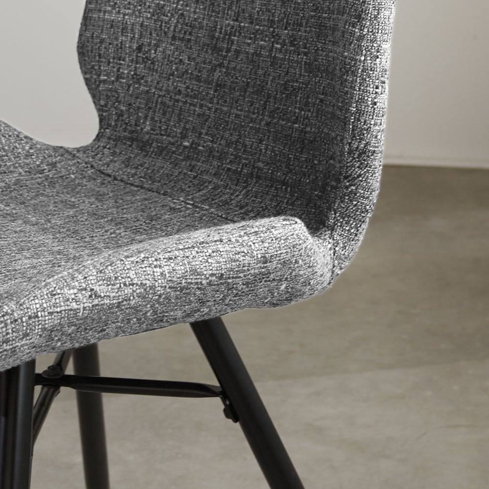 Sedia per sala da pranzo Beau ciniglia Dimehouse Grigio LxPxH 72x68x50 Tessuto Dettaglio fotografico atmosferico