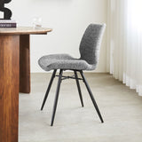 Sedia per sala da pranzo Beau ciniglia Dimehouse Grigio LxWxH 72x68x50 Tessuto Foto atmosferica vista laterale