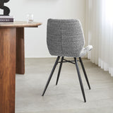 Sedia per sala da pranzo Beau ciniglia Dimehouse Grigio LxPxH 72x68x50 Tessuto Foto atmosferica diagonale vista posteriore
