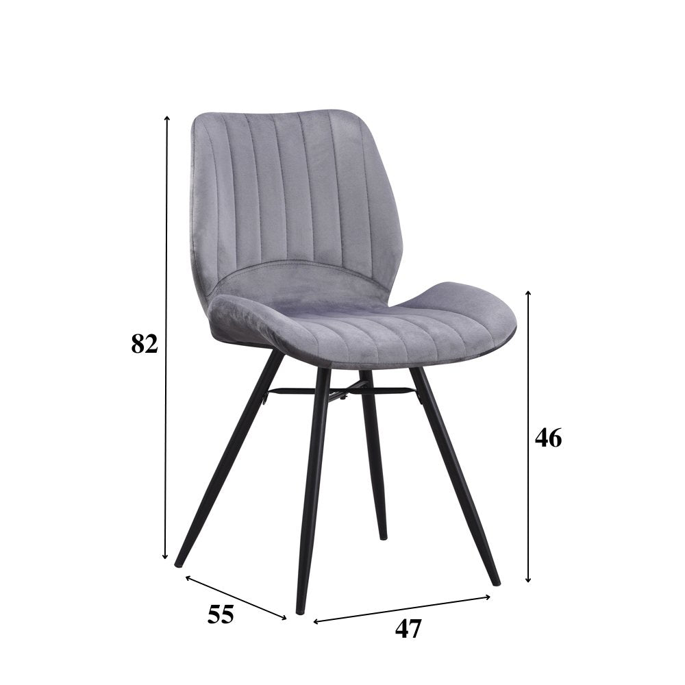 Sedia per sala da pranzo Beau velluto Dimehouse Antracite LxPxH 71x67x49 Tessuto Bianco Indicazione dimensione foto