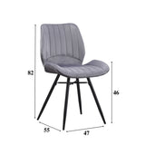 Sedia per sala da pranzo Beau velluto Dimehouse Antracite LxPxH 71x67x49 Tessuto Bianco Indicazione dimensione foto
