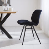 Sedia per sala da pranzo Beau velluto Dimehouse Nero LxPxA 71x67x49 Tessuto Foto atmosferica vista laterale