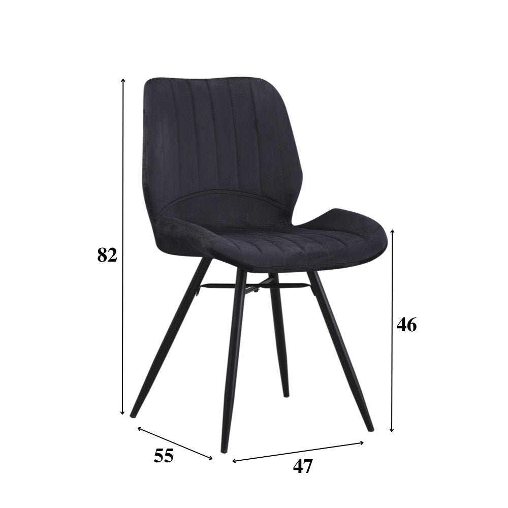Sedia per sala da pranzo Beau velluto Dimehouse Nero LxPxH 71x67x49 Tessuto Indicazione dimensione foto bianca